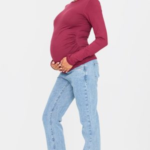 Maternity Light Blue Wash Long Leg Straight Jeans