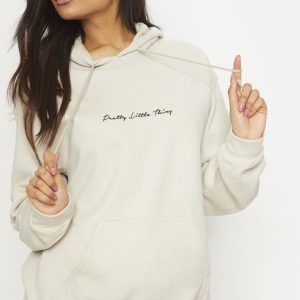 PRETTYLITTLETHING Sand Oversized Basic Sweat Hoodie