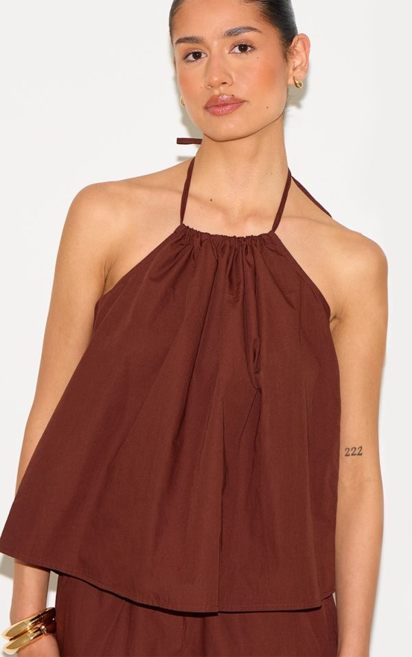 eb2bf1b42909e6b96bac3885605ed8b93f0e555a_CNM5625_4_tall_chocolate_poplin_low_back_halterneck_top