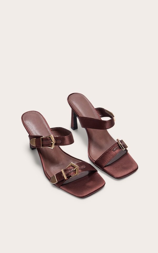 eb562a6fe01d20fbb622020c61d5c44b0452fecd_CNJ8294_2_chocolate_satin_wide_fit_square_toe_buckle_strap_high_stiletto_heeled_mules