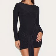 eb9b38703f557768c24640574691ac5643738f3e_CNM2987_4_black_slinky_long_sleeve_wrap_twist_detail_mini_dress