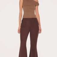 ec34fa7b80faeb1f7bb52930cd84037a43303cb3_CNL9100_1_chocolate_low_rise_pocket_detail_tailored_woven_flared_trousers