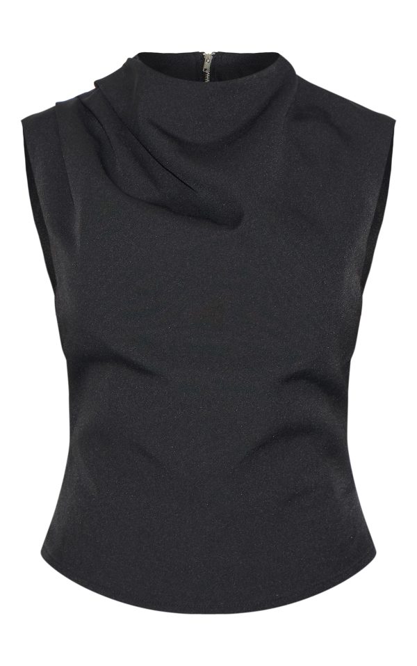 edaba0b898d2034daaaf2af006d0ed61d0f30c1e_CNL7505_5_black_woven_ruched_high_neck_top