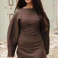 edbc28b1f8f6c8d096444d25bbbdb014aca1d0b0_CNL0075_1_chocolate_tailored_long_sleeve_shift_dress