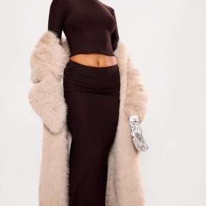 Chocolate Soft Touch Maxi Skirt