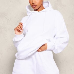 White Oversized Fit Sweat Hoodie