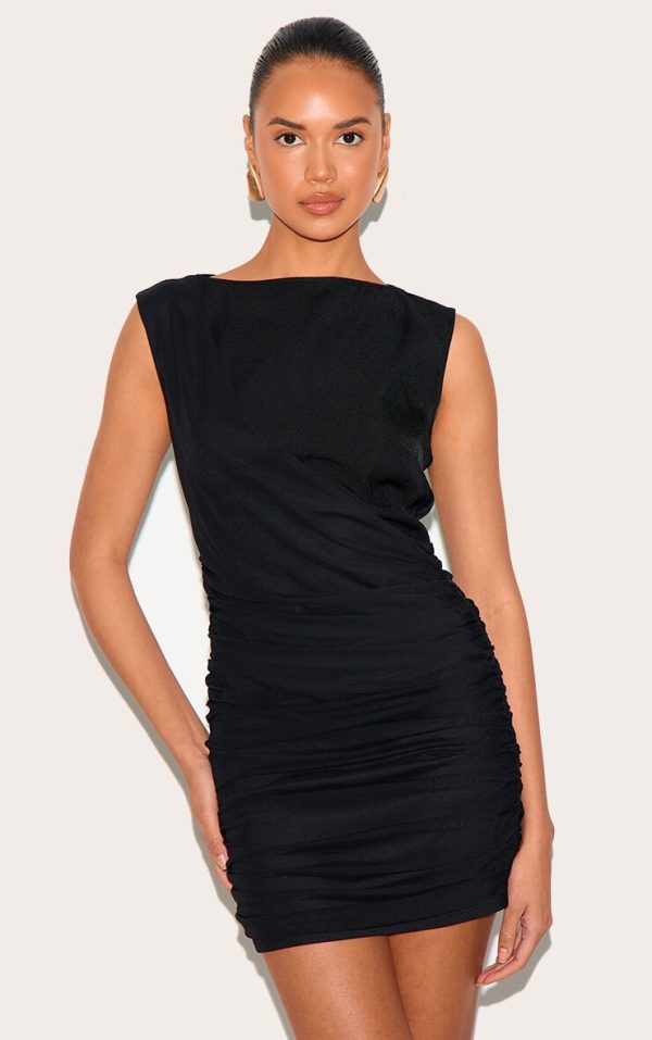 eea1c96e6bb00ca4e0fa02209a2187925839130c_CNL7229_1_black_woven_wrap_ruched_mini_dress