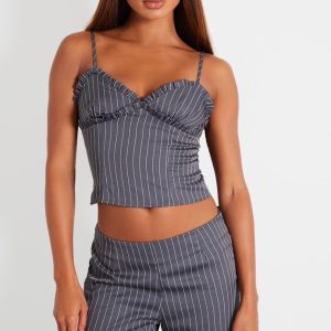 Charcoal Pinstripe Cami Top