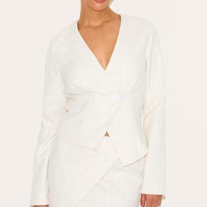 Petite Off White Boucle Blazer