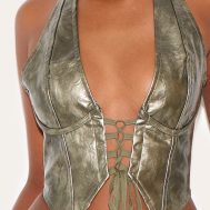 ef0f75fa9163daa2347c62041dd3b6b87422e990_CNB1617_4_dark_green_washed_faux_leather_lace_up_plunge_halterneck_top