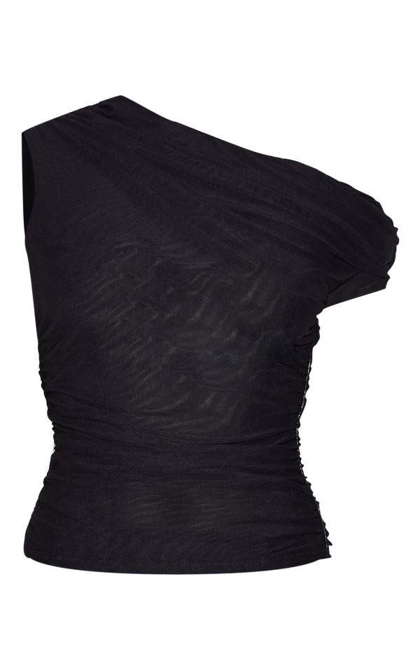 ef25380ab14643bade2e5bd9927562007e3f57f5_CNM6682_5_black_double_layer_mesh_ruched_detail_asymmetric