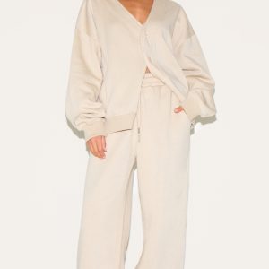 Petite Stone Draw String Wide Joggers