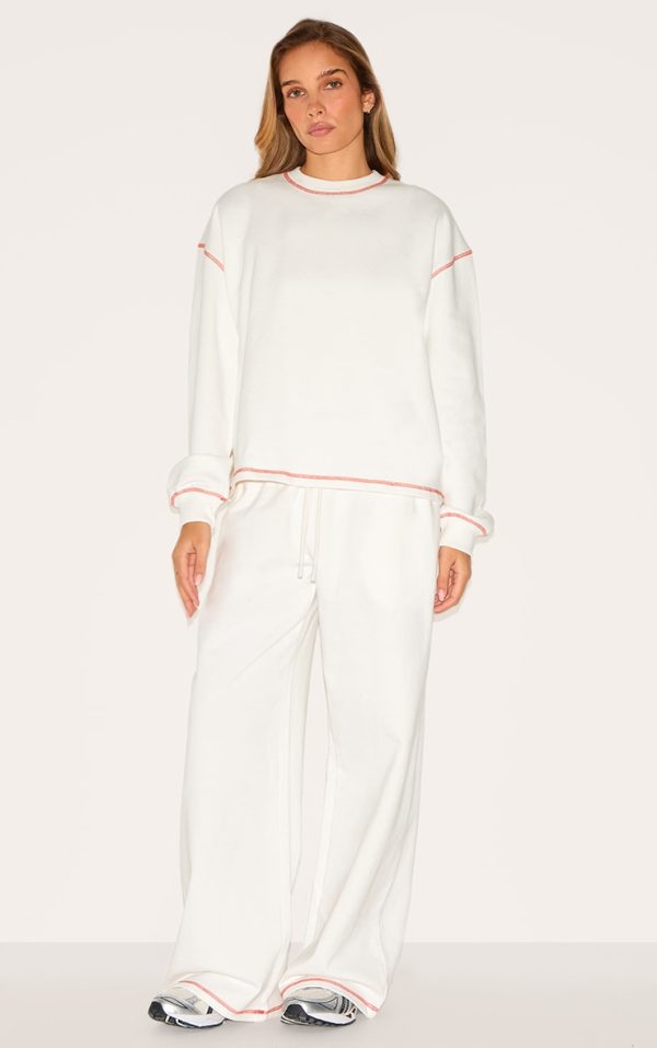 ef911125506b9a1f67736472a684fabfb4ba0b05_CNM6497_1_cream_contrast_stitch_loopback_wide_leg_joggers