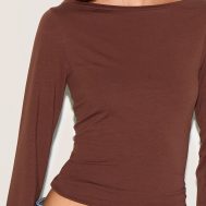 efa235076257cf8c54bb9257ef8f1aee843f2ec3_CNM3768_4_chocolate_crew_neck_flared_sleeve_long_top