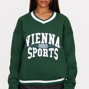 Dark Green Vienna Sports V Neck Sweatshirt
