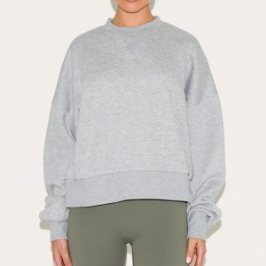 Ash Grey Boxy Basic Sweatshirt