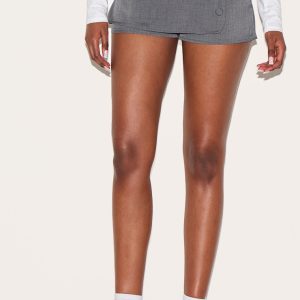 Charcoal Woven Tailored Wrap Front Skort