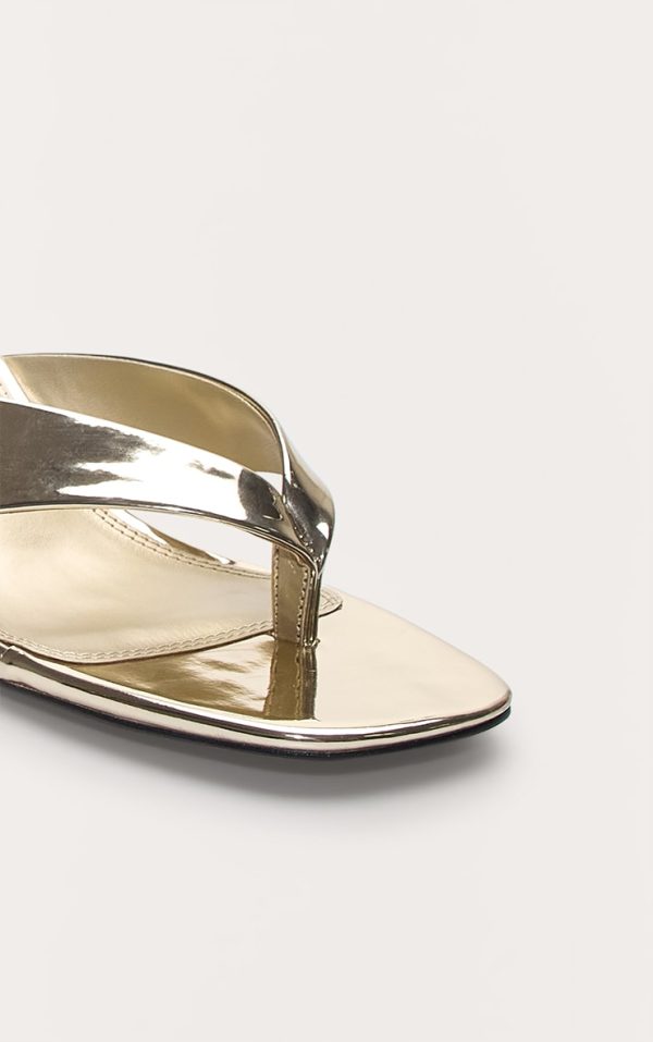 f159d7b2edb0bb8754d17d71cd56c7ba50ec0eb9_CNM1046_4_gold_pu_round_toe_thong_mid_block_heeled_mules