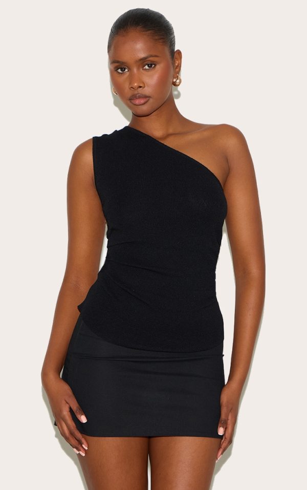 f18ffd1a232b7603efd5088d432ee66133399084_CNL7742_1_black_fine_knit_one_shoulder_ruched_side_top