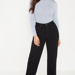 Petite Black Straight Leg Jean
