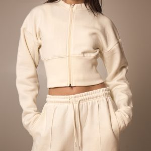 Cream Extreme Cinched Waist Sweatshirt