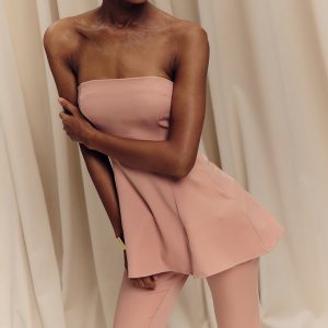 Peach Bandeau A-line Top