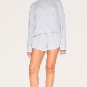 Petite Ash Grey Loopback Mini Sweat Shorts