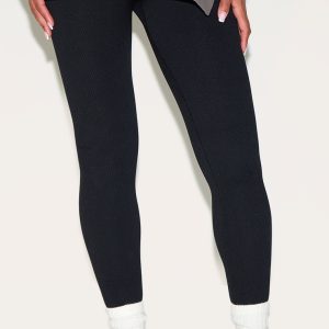 Maternity Black Contour Ribbed Leggings