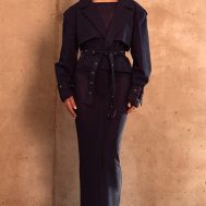 f3ac2234cafe1acd62c40804d0f5d5f86f7d98ce_CNM5247_3_plt_label_navy_double_layer_mesh_ruched_sleeve_detail_maxi_dress