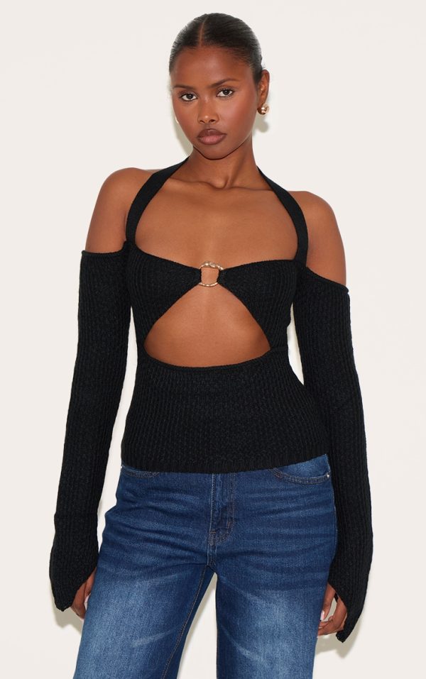 f3b34c123b83133357d3216b308182d65139ed23_CNL3278_1_black_bardot_halterneck_gold_trim_cross_stitch_knitted_top