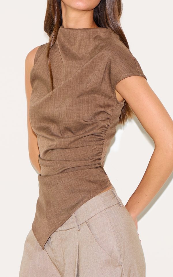 f3dc00a6f1bb6b7b0eb24bae5a33151188f8fa78_CNL9466_4_chocolate_woven_ruched_asymmetric_long_top