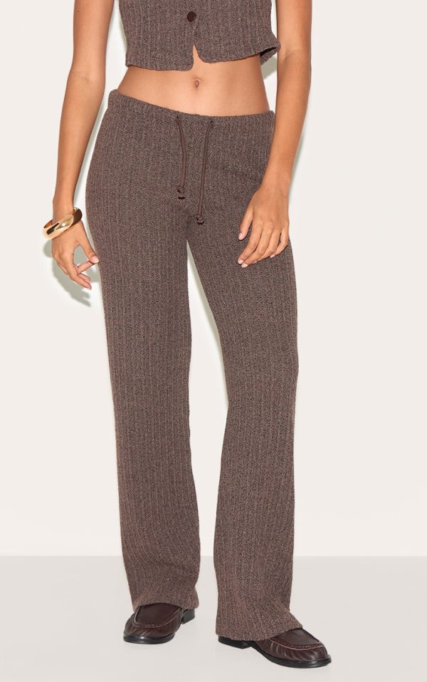 f3ee8a79297b9118027b6d77794f8cb45fc26c6b_CNM8613_2_chocolate_distressed_textured_rib_low_rise_drawstring_wide_leg_trousers