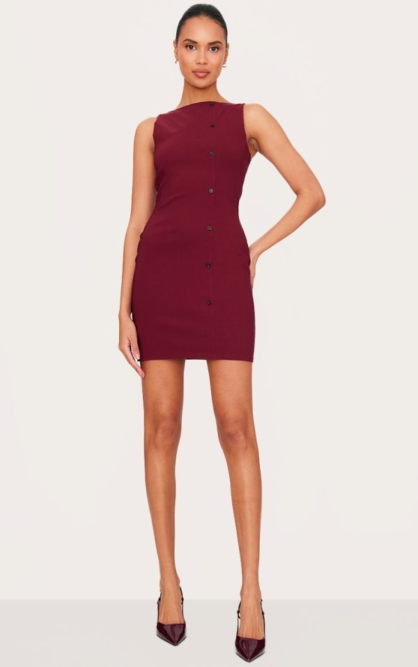f56cdc514db3095293fd6e6a204d8e4d78616a84_CNL5433_3_burgundy_stretch_woven_button_down_shift_dress
