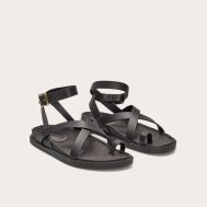 f5e0c9f2fedee3e7e7cddab666cb2842f2c6b26a_CNL6601_2_black_pu_round_toe_gold_toe_loop_strappy_footbed_sandals