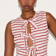 f62179e0c1a75940bea6a58cef8e338c1f9e37b8_CNM5265_4_tomato_red_stripe_tie_front_extreme_shirred_top