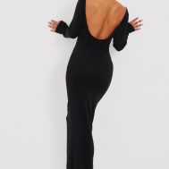 f683cc5ffdda1cb6a97b9231072daaee79b5448c_CNH4601_1_black_acetate_slinky_long_sleeve_slash_neck_open_back_maxi_dress