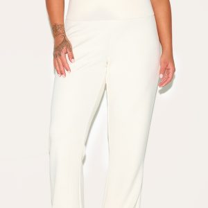 Plus Cream Premium Foldover Soft Touch Yoga Flares