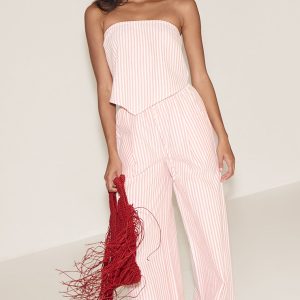 Orange Mid Rise Wdie Leg Trousers