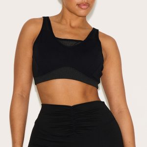 Shape Black Active Airtex Coverage Padded Sports Bra