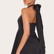 f733ab480d327d13cf8931c9df116f3fe8a50675_CNL7234_2_black_woven_tie_neck_shift_dress