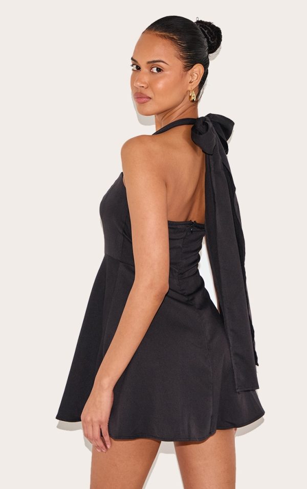 f733ab480d327d13cf8931c9df116f3fe8a50675_CNL7234_2_black_woven_tie_neck_shift_dress