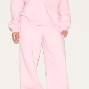 Petite Pink Wide Leg Joggers