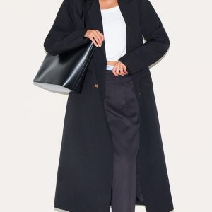Black Maxi Length Duster Coat