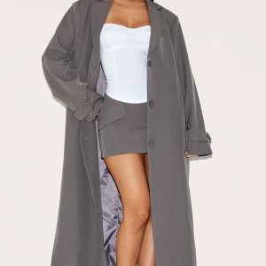 Petite Charcoal Grey Trench Coat