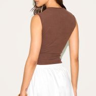 f8fe87cdab983cd9bb0d091e5898ff168cffca6a_CNM8507_2_chocolate_soft_touch_rib_button_down_sleeveless_long_top