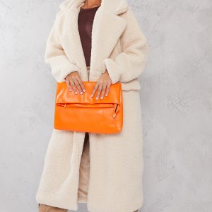 Petite Cream Premium Longline Borg Coat