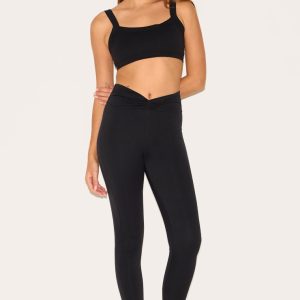 Black Sculpt Twist Front Gym Legging