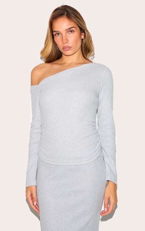 f9dc247f6371b7fd682a5b74afb6bb71cf4f4a13_CNL8761_1_grey_marl_rib_slouchy_asymmetric_ruched_long_sleeve_top