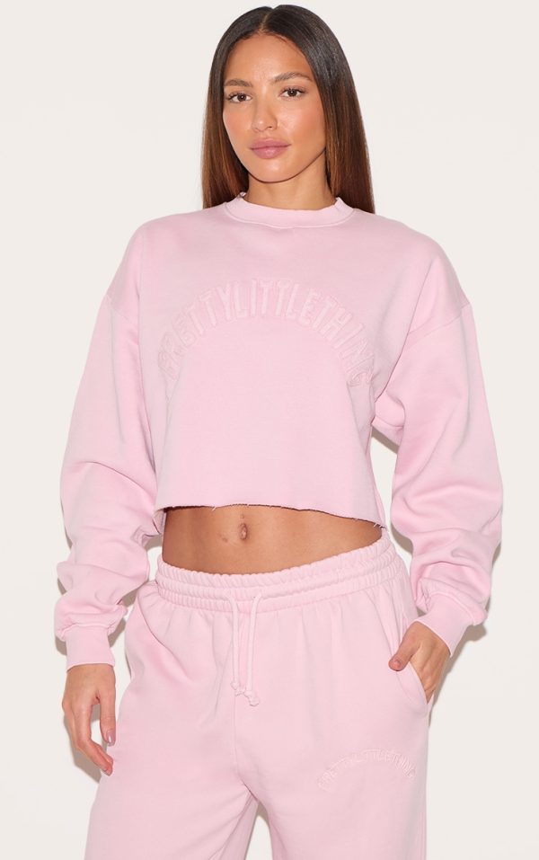 faccf1fb245682fb11a2769e534d1bee805b3661_CNJ8960_1_prettylittlething_tall_washed_pink_distressed_varsity_cropped_sweatshirt