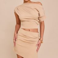 fb04debf92d4ac0313fc8311e66e3181a5408d6f_CNM8863_1_sand_woven_ruched_asymmetric_one_shoulder_top